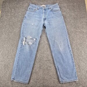 Vintage Levis 550 Relaxed Fit Jeans Mens 35x32 Blue Denim Distressed Thrashed